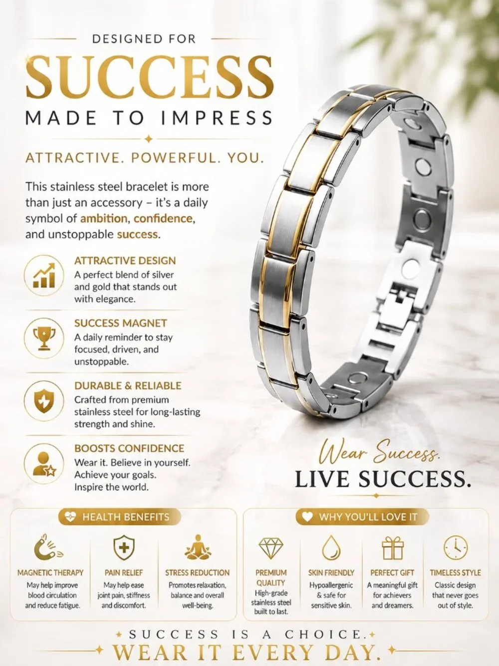 Share “Elite Magnetic Steel Bracelet” “Elite Magnetic Steel Bracelet • SS1